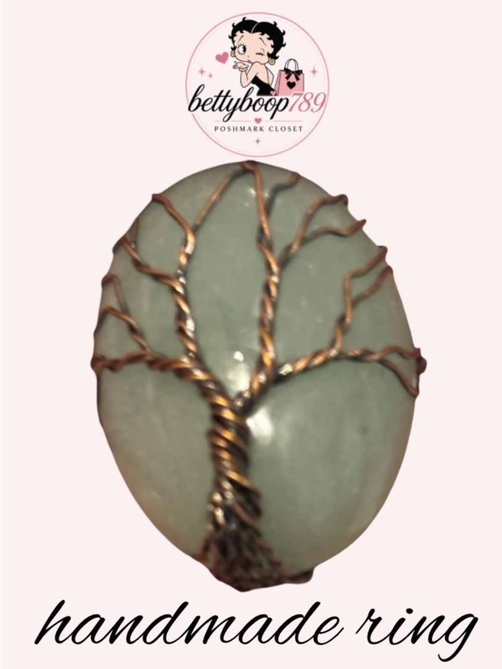 Handcrafted Green Tree of Life Ring